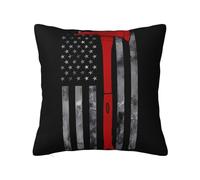 WZYWHJ Decorative Throw Pillow Cases 24"x24" Firefighter Axe Red Line Flag Picture Double-Sided Design Square Pillowcases for Home Bed Sofa Living Room Farmhouse Outdoor