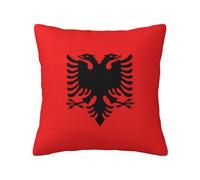 WZYWHJ Decorative Throw Pillow Cases 26"x26" Albanian Flag Prints Double-Sided Design Square Pillowcases for Home Bed Sofa Living Room Farmhouse Outdoor