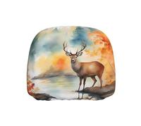 WZYWHJ Deer by The River Printed Seat Head Pillowcase Car Truck General Motors Parts Protective Cover one Pack