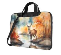 WZYWHJ Deer by the river Printing Ultra-thin portable single-shoulder laptop bag 14 inch computer accessories soft shockproof for laptops