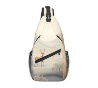 WZYWHJ Deer from a distance Printing Men's Casual Crossbody Chest Bag with High Storage Capacity and Adjustable Shoulder Strap
