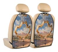 WZYWHJ Desert Architecture Prints Car seat Anti Kick Storage pad 2 Pieces, Multi-Functional Storage Bag seat Protector After Installation