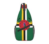 WZYWHJ Diagonal cross Flag of the Commonwealth of Dominica Pattern bag anti-theft backpack travel men's chest shoulder bale