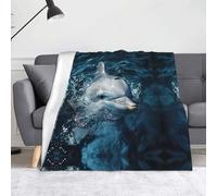WZYWHJ Dolphins Exposed to The Water Printing Blankets Throws - Lightweight Warm Comfortable Soft Durable Home Practical Rest Outdoor