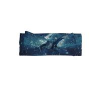WZYWHJ Dolphins in the sea of â€‹â€‹stars Printing baby bow headbands and elastic soft hair accessories for newborns and girls