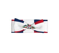 WZYWHJ Dominican Republic Printed baby bow headbands and elastic soft hair accessories for newborns and girls