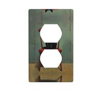 WZYWHJ Double socket decorative wall Plate - easy to Install - Ideal for Residential and Commercial Areas 4.5 X 2.76 In Little black cat on the stool Printing