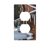 WZYWHJ Double socket decorative wall Plate - easy to Install - Ideal for Residential and Commercial Areas 4.5 X 2.76 In Icicles under the eaves Printing