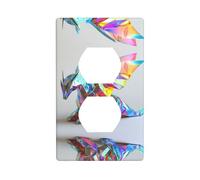 WZYWHJ Double socket decorative wall Plate - easy to Install - Ideal for Residential and Commercial Areas 4.5 X 2.76 In Dragon Origami Pattern