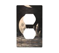 WZYWHJ Double socket decorative wall Plate - easy to Install - Ideal for Residential and Commercial Areas 4.5 X 2.76 In Crystal on the Moon Printing
