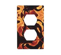 WZYWHJ Double socket decorative wall Plate - easy to Install - Ideal for Residential and Commercial Areas 4.5 X 2.76 In Flame Demon Printing