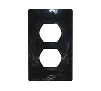 WZYWHJ Double socket decorative wall Plate - easy to Install - Ideal for Residential and Commercial Areas 4.5 X 2.76 In Dark Bat Cave Printing