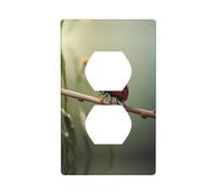 WZYWHJ Double socket decorative wall Plate - easy to Install - Ideal for Residential and Commercial Areas 4.5 X 2.76 In ladybug on a stick Printing