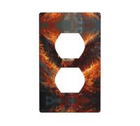WZYWHJ Double socket decorative wall Plate - easy to Install - Ideal for Residential and Commercial Areas 4.5 X 2.76 In Burning eagle Printing
