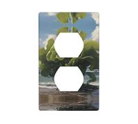 WZYWHJ Double socket decorative wall Plate - easy to Install - Ideal for Residential and Commercial Areas 4.5 X 2.76 In Magical seaweed Picture