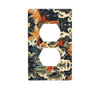 WZYWHJ Double socket decorative wall Plate - easy to Install - Ideal for Residential and Commercial Areas 4.5 X 2.76 In fish leap dragon gate Picture