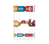 WZYWHJ Double socket decorative wall Plate - easy to Install - Ideal for Residential and Commercial Areas 4.5 X 2.76 In Letter Printing Picture