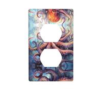 WZYWHJ Double socket decorative wall Plate - easy to Install - Ideal for Residential and Commercial Areas 4.5 X 2.76 In octopus tentacles Picture