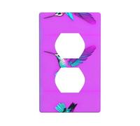 WZYWHJ Double socket decorative wall Plate - easy to Install - Ideal for Residential and Commercial Areas 4.5 X 2.76 In Hummingbird With Wings Printing