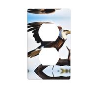 WZYWHJ Double socket decorative wall Plate - easy to Install - Ideal for Residential and Commercial Areas 4.5 X 2.76 In Eagle With Wings Printed
