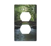 WZYWHJ Double socket decorative wall Plate - easy to Install - Ideal for Residential and Commercial Areas 4.5 X 2.76 In Bridge over the River Pattern