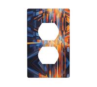 WZYWHJ Double socket decorative wall Plate - easy to Install - Ideal for Residential and Commercial Areas 4.5 X 2.76 In Colorful geometric patterns Printing