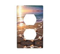 WZYWHJ Double socket decorative wall Plate - easy to Install - Ideal for Residential and Commercial Areas 4.5 X 2.76 In Beautiful sea pearls Printing