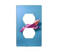 WZYWHJ Double socket decorative wall Plate - easy to Install - Ideal for Residential and Commercial Areas 4.5 X 2.76 In Colorful paper airplanes Printing