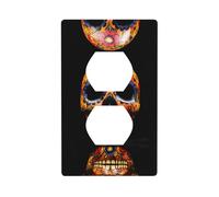 WZYWHJ Double socket decorative wall Plate - easy to Install - Ideal for Residential and Commercial Areas 4.5 X 2.76 In Day of the Dead Masks Pattern
