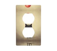 WZYWHJ Double socket decorative wall Plate - easy to Install - Ideal for Residential and Commercial Areas 4.5 X 2.76 In Little black cat holding a balloon Printing