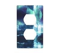 WZYWHJ Double socket decorative wall Plate - easy to Install - Ideal for Residential and Commercial Areas 4.5 X 2.76 In Aurora and Icebergs Prints