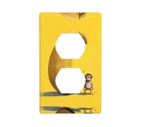 WZYWHJ Double socket decorative wall Plate - easy to Install - Ideal for Residential and Commercial Areas 4.5 X 2.76 In Little monkey on a big banana Printing