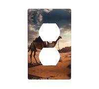 WZYWHJ Double socket decorative wall Plate - easy to Install - Ideal for Residential and Commercial Areas 4.5 X 2.76 In Camels in the desert Printing