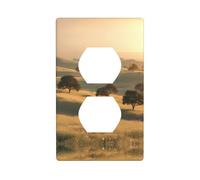 WZYWHJ Double socket decorative wall Plate - easy to Install - Ideal for Residential and Commercial Areas 4.5 X 2.76 In Prairie Scene Picture