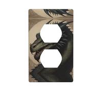 WZYWHJ Double socket decorative wall Plate - easy to Install - Ideal for Residential and Commercial Areas 4.5 X 2.76 In Gothic Dragon Prints