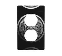 WZYWHJ Double socket decorative wall Plate - easy to Install - Ideal for Residential and Commercial Areas 4.5 X 2.76 In Quantum Ring Pattern