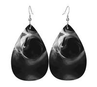 WZYWHJ Dream vortex abstraction Pattern Water droplet pendant earrings, leather earrings, Women's Fashion Items