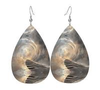 WZYWHJ Dream Vortex Passage Pattern Water droplet pendant earrings, leather earrings, Women's Fashion Items