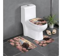 WZYWHJ Eagle Among The Peonies Printing Bathroom mat Sets of 3 Bathroom Floor Mats,Non-Slip, Durable,Does Easy to Clean Suitable for Bathroom and Toilet