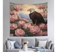 WZYWHJ Eagle among the peonies Printing Indoor Decor Tapestry 60x51 in : Soft, Quality and lightweight Suitable for wall hanging tapestries