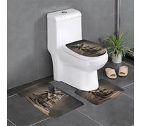 WZYWHJ Eagle House Printing Bathroom mat Sets of 3 Bathroom Floor Mats,Non-Slip, Durable,Does Easy to Clean Suitable for Bathroom and Toilet