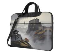 WZYWHJ Edinburgh Mist Prints Laptop Bag - with Soft Interior, Multiple Pockets - Ideal for Men, Travel and Business, Black, 15.6 inch