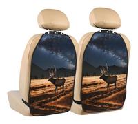 WZYWHJ Elk in The Meadow Printed Car seat Anti Kick Storage pad 2 Pieces, Multi-Functional Storage Bag seat Protector After Installation