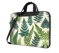 WZYWHJ Encyclopedia of Ferns Prints Laptop Bag - with Soft Interior, Multiple Pockets - Ideal for Men, Travel and Business, Black, 15.6 inch