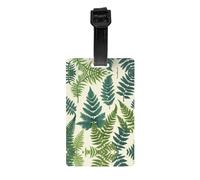 WZYWHJ Encyclopedia of Ferns Prints Luggage Tag with Detachable Wristband - Travel Hook for Convenient Identification - Lightweight & Personalized Business Card Size