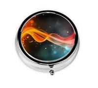WZYWHJ Energy Flow Prints Circular medicine box storage, portable travel with compartments, mini pill dispenser