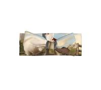 WZYWHJ Farm Animal Goat Printed baby bow headbands and elastic soft hair accessories for newborns and girls