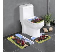 WZYWHJ Farm Tractor Pattern Bathroom mat Sets of 4 Bathroom Floor Mats,Non-Slip, Durable,Does Easy to Clean Suitable for Bathroom and Toilet