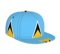 WZYWHJ Fashion Flat Brim Baseball Cap Flag of Saint Lucia Printing Adjustable, Breathable & Lightweight for Men & Women Black