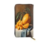 WZYWHJ Fashionable Women's Leather Long Clutch Wallet with Multiple Compartments and Zipper Design Big Mango Pattern